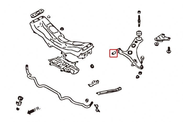 FRONT LOWER ARM BUSH - FRONT ( Uprated Rubber )