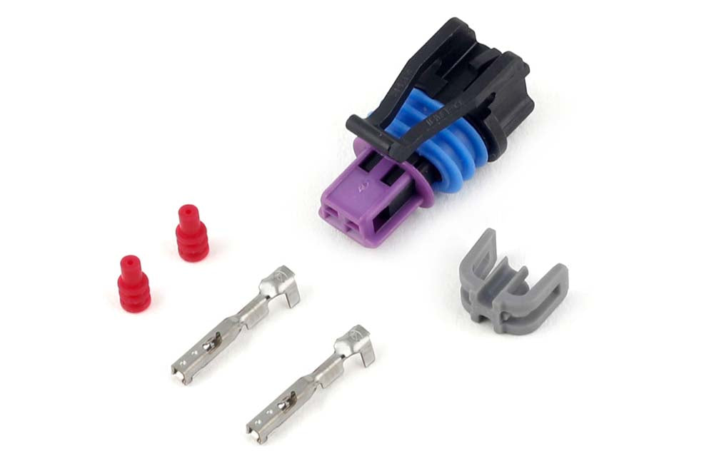 Plug and Pins Only - Delphi 2 Pin GM style Coolant Temp Connector (Black)