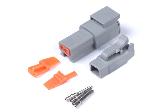 Plug and Pins Only - Matching Set of Deutsch DTM-2 Connectors (7.5 Amp)