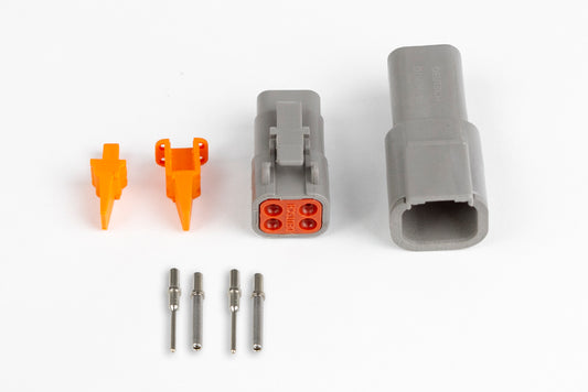 Plug and Pins Only - Matching Set of Deutsch DTM-4 Connectors (7.5 Amp)