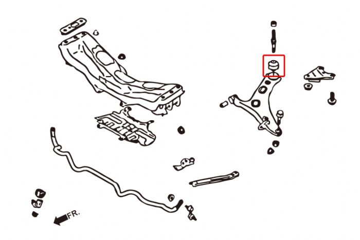 FRONT LOWER ARM BUSH - REAR ( Uprated Rubber )